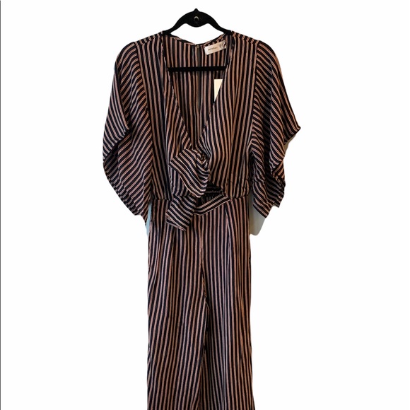 NWT FAITHFULL THE BRAND San Marino Striped Print Tilos Jumpsuit Blue Red Size 2 - Picture 6 of 9